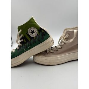Converse Chuck Taylor All Star High Top Green Black Slime Drip Graphic Sneakers